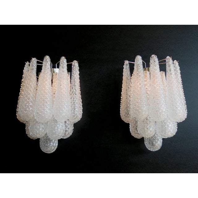 Vintage Glass Petals Drop Wall Sconces, 1990s, Set of 2 For Sale - Image 10 of 13