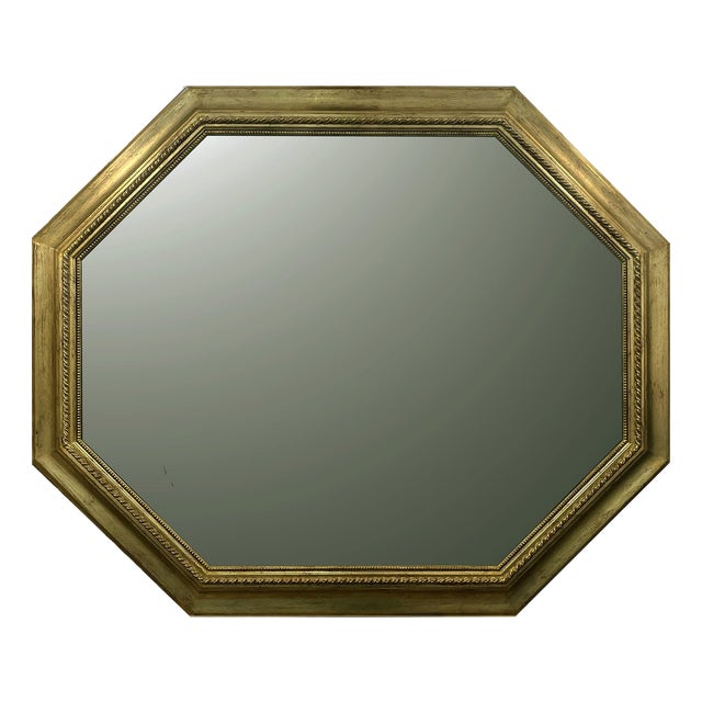 Vintage Mecca Silver Leaf Octagonal Wall Mirror, Italy, 2000s For Sale