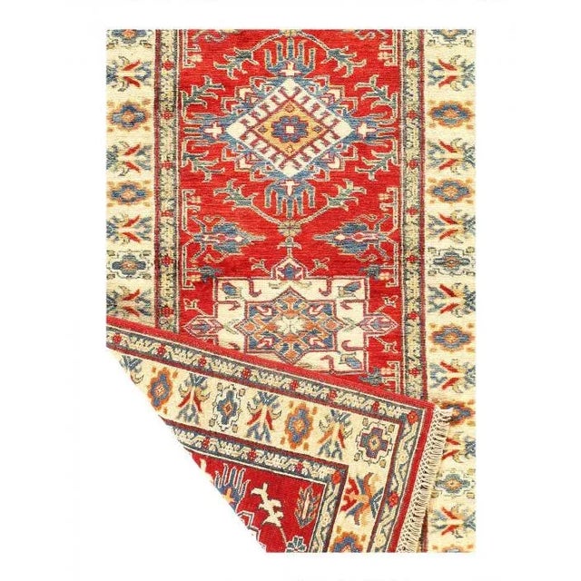 Traditional 2020s Fine Hand Knotted Kazak Runner For Sale - Image 3 of 4