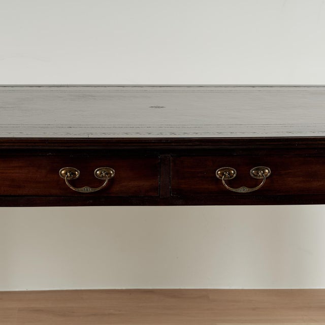Antique English William IV Leather Top Library Table or Desk For Sale - Image 4 of 13