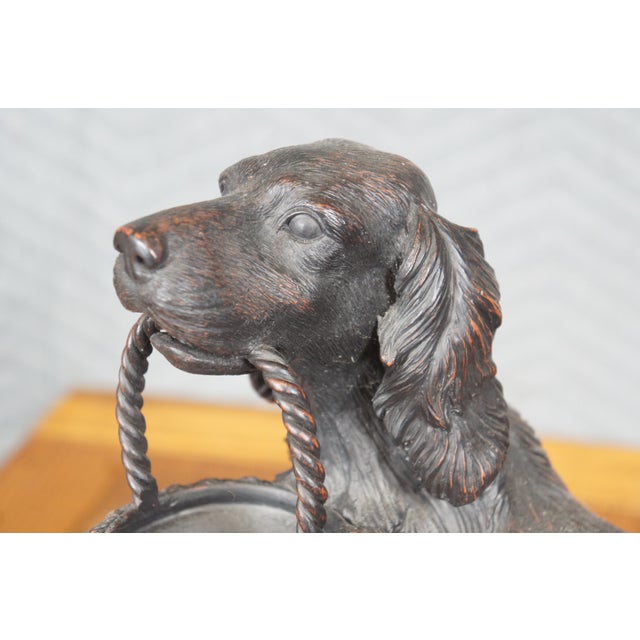 Bronze Late 20th Century Faux Bronze Resin English Setter Hunting Dog Basket Figurine Sculpture Expo For Sale - Image 8 of 12