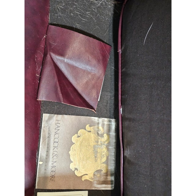 Late 20th Century Hancock & Moore Burgundy Leather Club Chair Arm Chair W Match Ottoman For Sale - Image 13 of 13