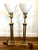 Metal Pair of Neoclassical-Style Brass Column Torchiere Table Lamps For Sale - Image 7 of 7