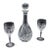 Vintage Port Decanter, Stem Glass Duo, Irish, Crystal, Sherry Bottle, Liqueur For Sale