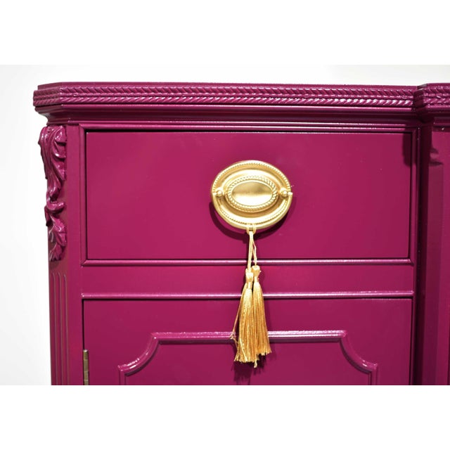 Mid 20th Century Mid Century Federal Style Curve Front Buffet by White Furniture - Newly Painted For Sale - Image 5 of 12