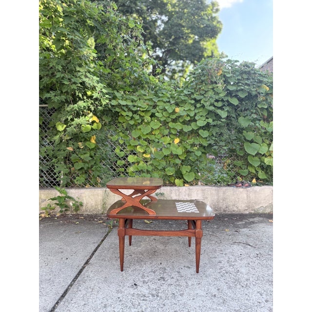 Mid 20th Century Mid-Century Tiled Checkerboard Danish-Style Side Table by Reiss Furniture For Sale - Image 5 of 13