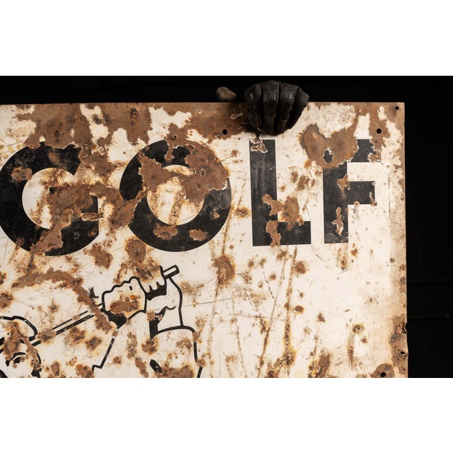 Large Vintage Play Golf at Virginia Porcelain Sign For Sale - Image 4 of 7