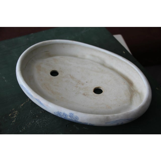 1950s Blue and White Porcelain Bonsai Pot, 1950s For Sale - Image 5 of 13