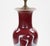 Burgundy Pair of Mid-20th Century Burgundy Red Porcelain Chinoiserie Heron Table Lamps For Sale - Image 8 of 12