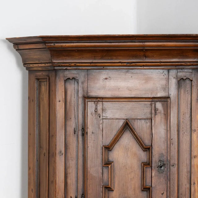 Antique Swedish Dark Pine Corner Cabinet Cupboard, Circa 1800 For Sale - Image 10 of 13