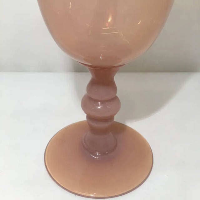 1930s A 1930 Pink Murano Glass Goblet by Vnc For Sale - Image 5 of 7