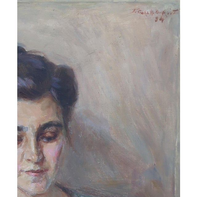 Realism Original Oil Portrait Painting: Young Girl, Soviet Ukrainian Art 54-45 For Sale - Image 3 of 6