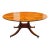 72" English Regency Revival Figured Elm Sunburst Center Pedestal Dining Table on Brass Casters For Sale