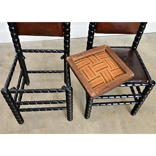 Brown English 19th Century Set of Eight Bobbin Turned Dining Chairs For Sale - Image 8 of 13