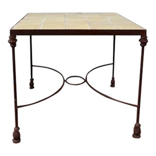 Vintage Tile Top Side Table For Sale