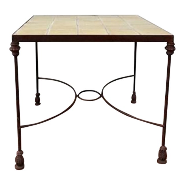 Vintage Tile Top Side Table For Sale