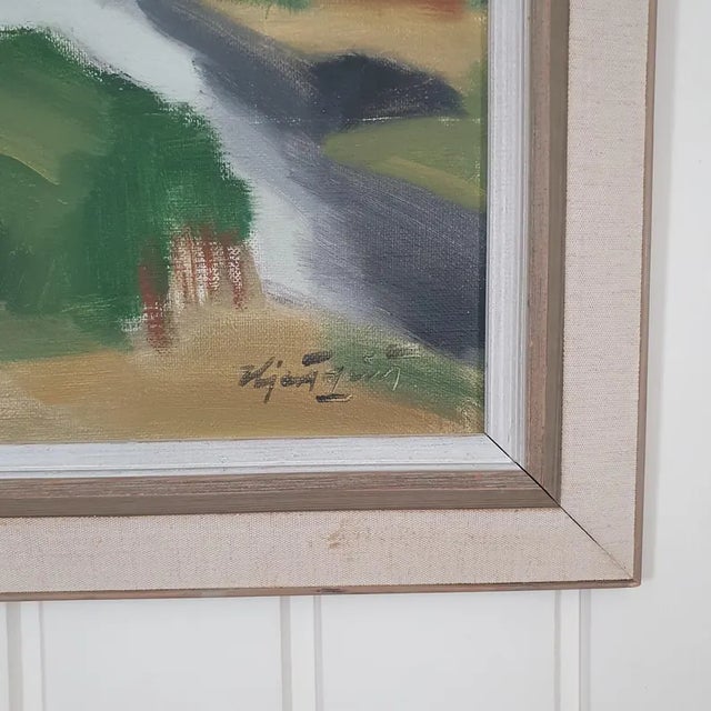 1950s Mid Century Swedish Modernist Landscape by Ivar Hjertqvist For Sale - Image 10 of 18