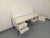 White Vintage Bauhaus Style Desk in Melamine and Chromed Metal, 1970s For Sale - Image 8 of 11