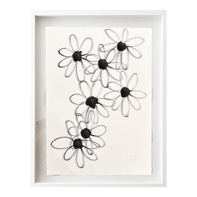 Minimalist Black & White Botanical Abstract, Framed by Jake Poser For Sale
