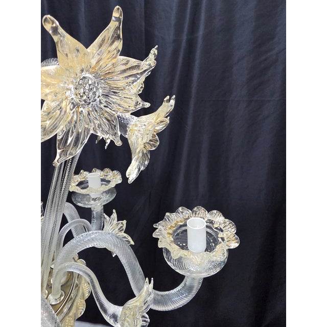 Mid-Century Modern Murano Glass Floral Chandelier, 1980s For Sale - Image 3 of 15