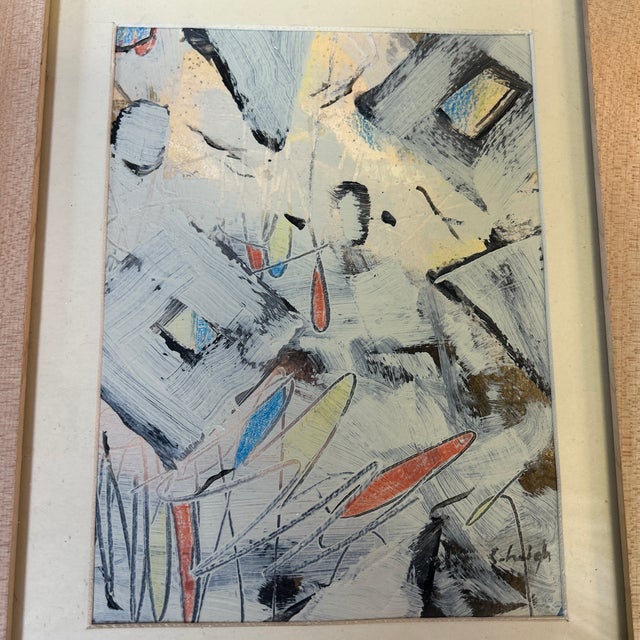 Contemporary original abstract painting by Stephen Heigh. Signed and framed. Measures 8x10 or 9x11 framed. Check out my...