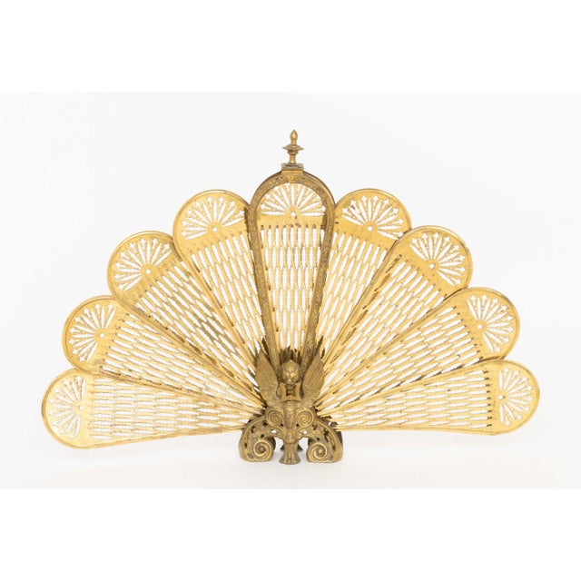 Victorian Brass Folding Peacock Firescreen For Sale In New York - Image 6 of 9