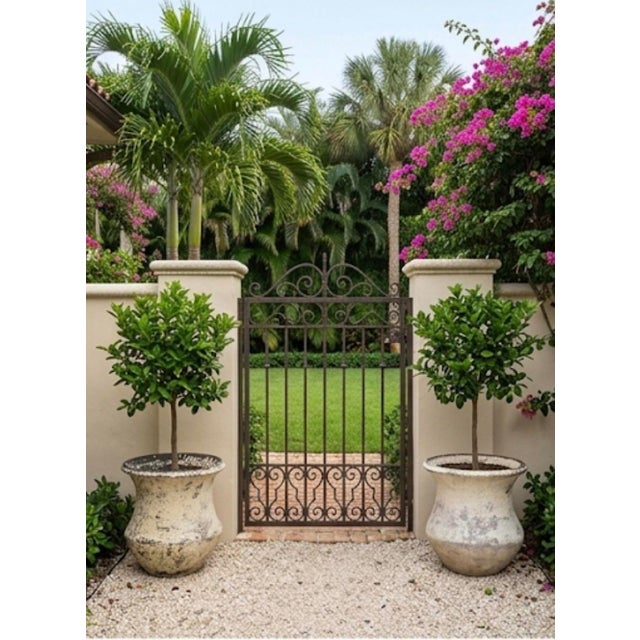 Pair of Vintage Faux-Stone Chipped Resin Garden Planters For Sale - Image 10 of 12