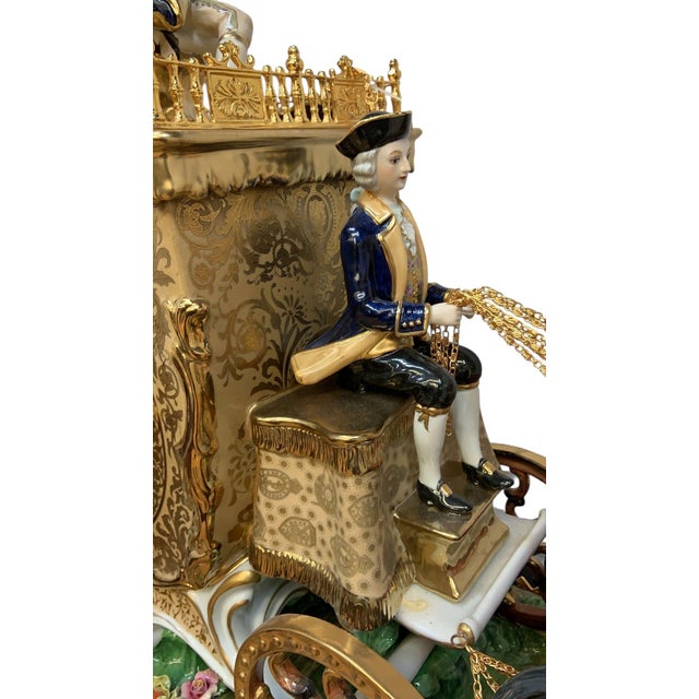 Antique Franz Hermle Monumental Capodimonte Style Vienna Porcelain Sculpted Mantel Clock/Centerpiece For Sale - Image 11 of 17