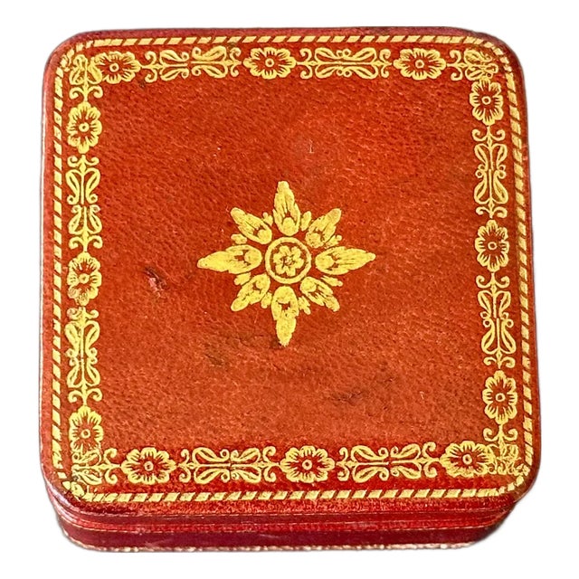 Small Decorative Italian Leather Trinket Box For Sale