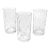 Mid-Century Modern Tall Tumblers – USA-Made Clear Glass With Half-Circle Motif – Set of 3 For Sale