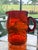 Tangerine Mid 20th Century Art Deco Tangerine Glass Pitcher For Sale - Image 8 of 9