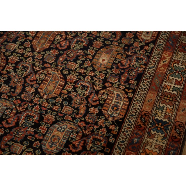 Navy Blue Antique Hamadan Rug - 4'6" x 6'9" For Sale - Image 8 of 12