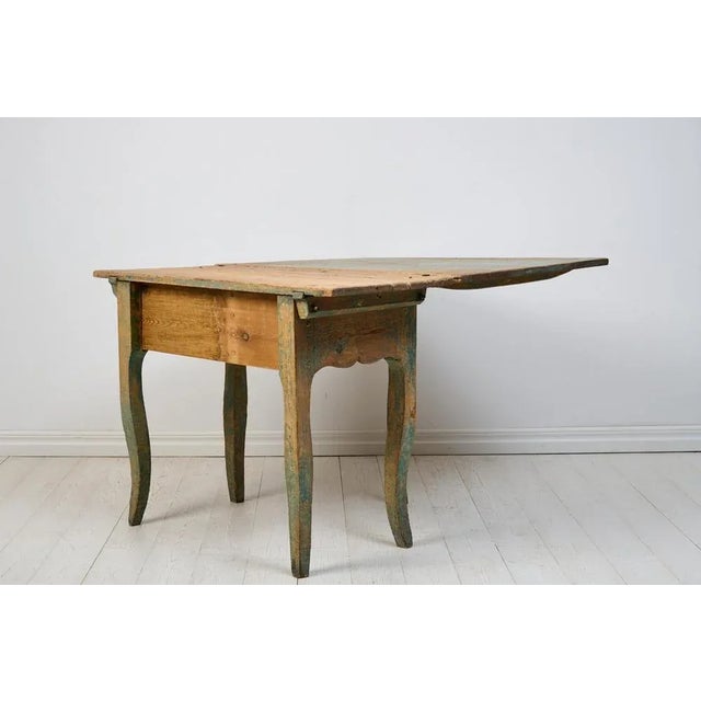 Antique Swedish Rococo Pine Drop-Leaf Table For Sale - Image 5 of 10