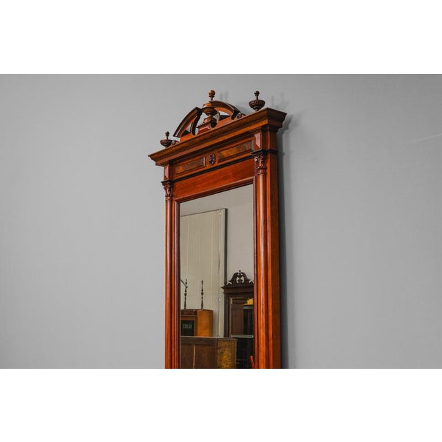 Gründerzeit Standing Mirror with Console in Walnut, 1800s For Sale - Image 12 of 18