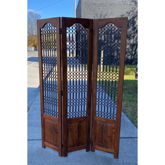 1970s Wooden Room Divider Screen For Sale - Image 4 of 7