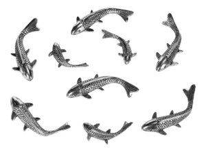 Fish Wall Décor in Nickel Antique - a Pair