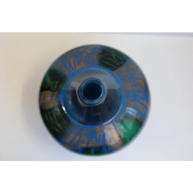 Late 20th Century Late 20th Century Mouth Blown Studio Glass Vase “One Chance World” For Sale - Image 5 of 7