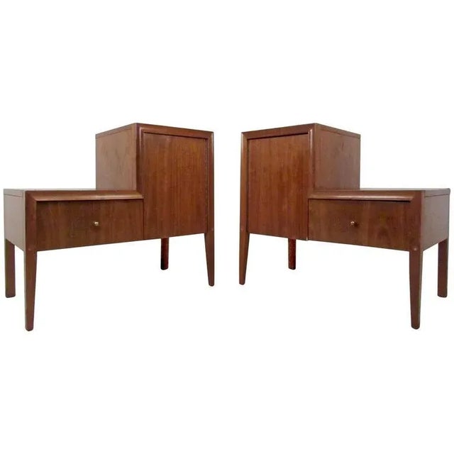Pair of "L" Shaped Vintage Modern Nightstands Chairish