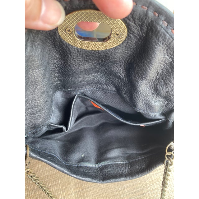 Carla Mancini Pebble Leather Handbag With Brass Turnlock and Chain Strap For Sale - Image 12 of 12