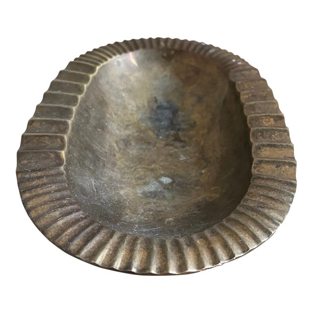 1970s Brutalist Brass Catchall For Sale