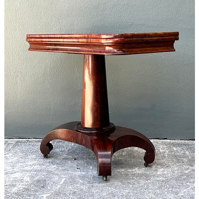 American Vintage Flame Mahogany Convertible Game Table For Sale - Image 3 of 12