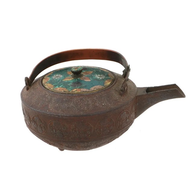 Antique Early Meiji Japanese Cloisonne Enamel Tea Pot For Sale In New York - Image 6 of 10