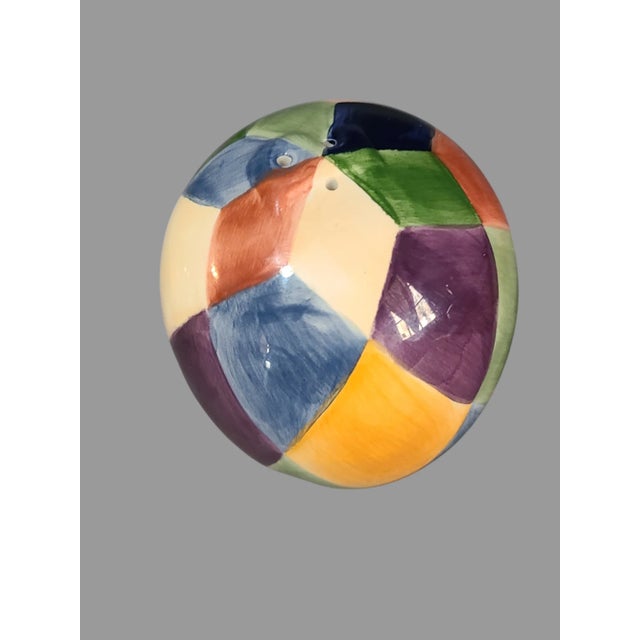 Vintage Hand Painted Multi Color Jester Pattern Salt & Pepper Shakers For Sale - Image 9 of 12