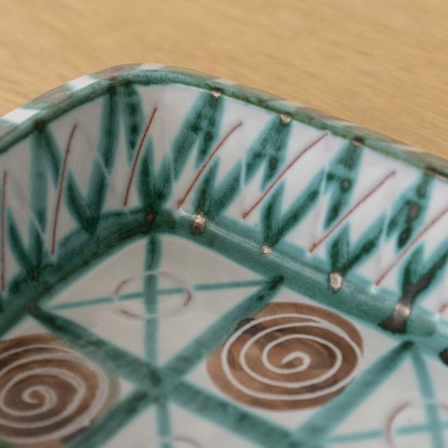 Green 1950s French Ceramic Dish by Robert Picault, Vallauris For Sale - Image 8 of 12