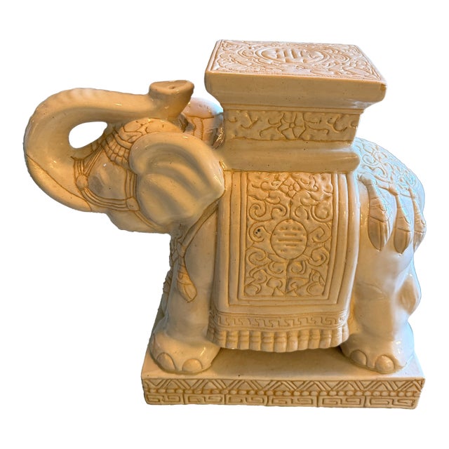 Vintage Asian Ceramic Elephant Garden Stool For Sale