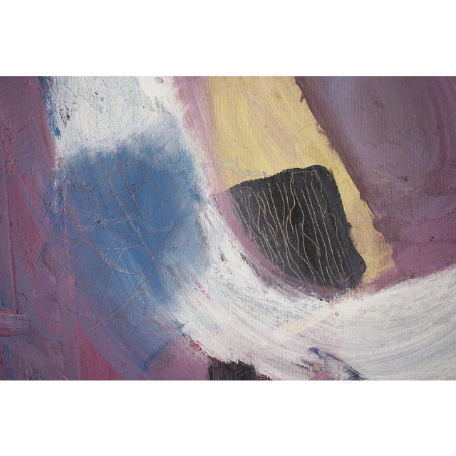 N. Montiel, Abstract Composition, Oil on Canvas For Sale - Image 6 of 13