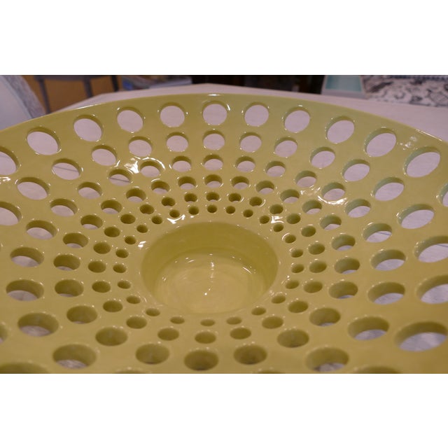 Lawrence McRae Ceramic Chartreuse Low Fade Bowl For Sale In New York - Image 6 of 7