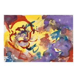 Yellow, Purple & Red Abstract by Les Anderson