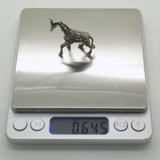 Vintage Italian Silver Giraffe Animal Figurine, 1960s For Sale - Image 9 of 11