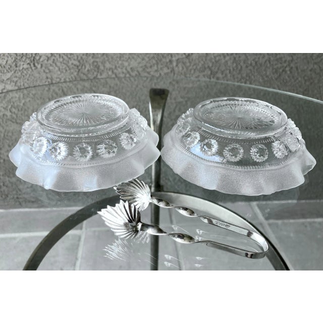 Mid 20th-Century Fluted Bowls & Chrome Caddy Relish Set With Sterling Silver Tongs– 4-Pieces For Sale - Image 12 of 12